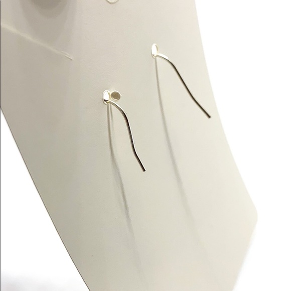 Silver small circle post Dangle earrings - Picture 8 of 9